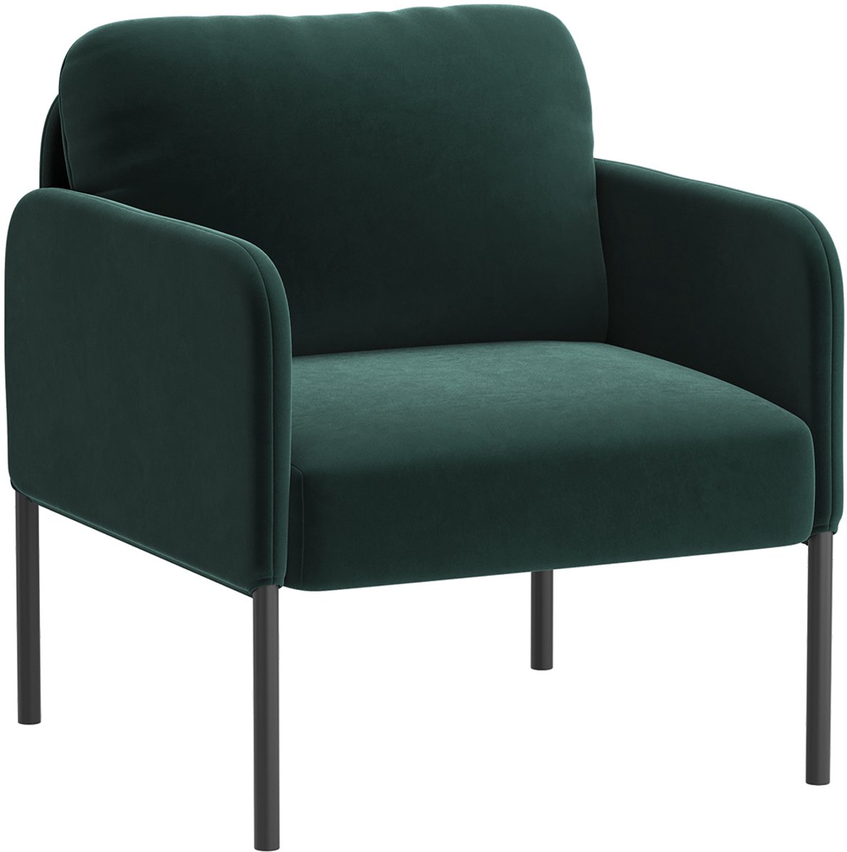 COLAMY Gestoffeerde fauteuil Accentstoel - Moderne loungestoel - Gewatteerde rugleuning - Zachte fluwelen woonkamerstoel - Groen