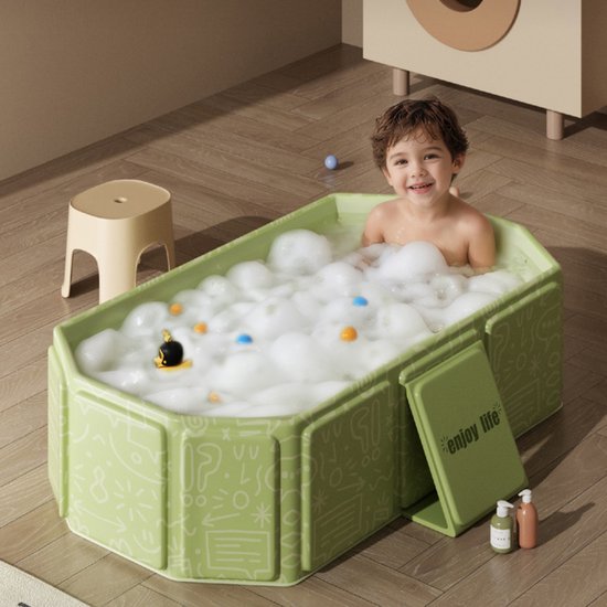 CHIWIN Baby Badkuip - Baignoire Bébé Pliable - Baignoire pour Bébé 0-8 ans - Baignoire pour Enfants - Met Warmte Isolerende Laag pour une Eau Chaude Prolongée - Économe d'Espace et Prêt pour les Voyages