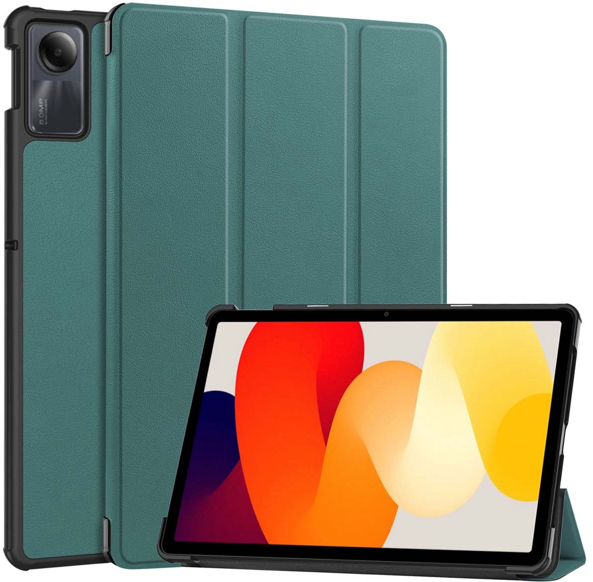 imoshion Tablet Hoes - Geschikt voor Xiaomi Redmi Pad SE - Trifold Bookcase - Donkergroen