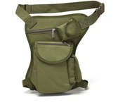 Sacoche de jambe verte de haute qualité - Matériau durable - Accès facile - Réglable - Sacoche de jambe moto - Sac banane moto - Sac de jambe - 22 cm x 36 cm