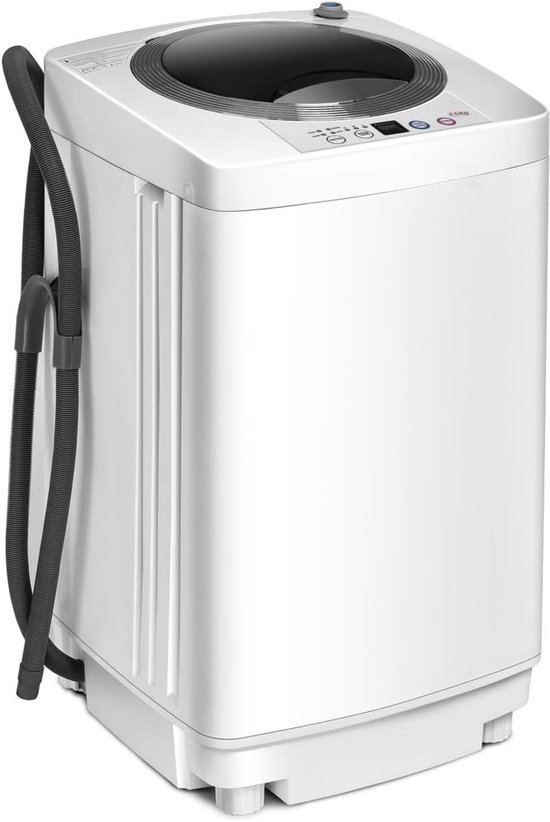 Costway XXL Camping Wasmachine Met Dubbele Trommel 7,5 Kg Was & 3 Kg Centrifugecapaciteit Mini Wasmachine Blauw