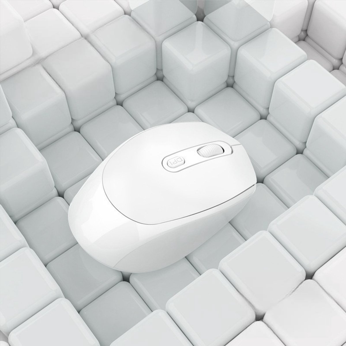 2,4 GHz draadloze Bluetooth-muis met 1600 dpi geschikt voor pc, laptop en Mac - wit