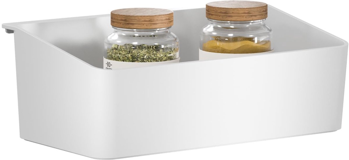 Unyqoos® Witte opbergdoos voor specerijen zonder boren met zelfklevende montage