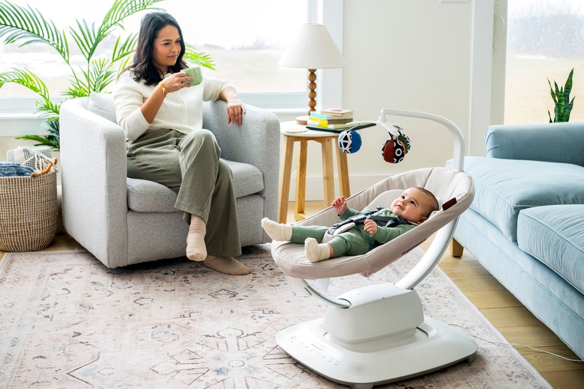UPPAbaby Mamaroo - Smart Babyswing - Wipstoel - Stella - Grijs Mélange – foto 3