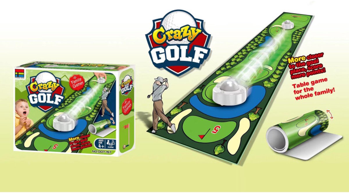 Lifetime Games Shuffle Bowling Tafelspel - Complete Set Kegelspel - Golf Thema - 90 x 20 x 3 cm