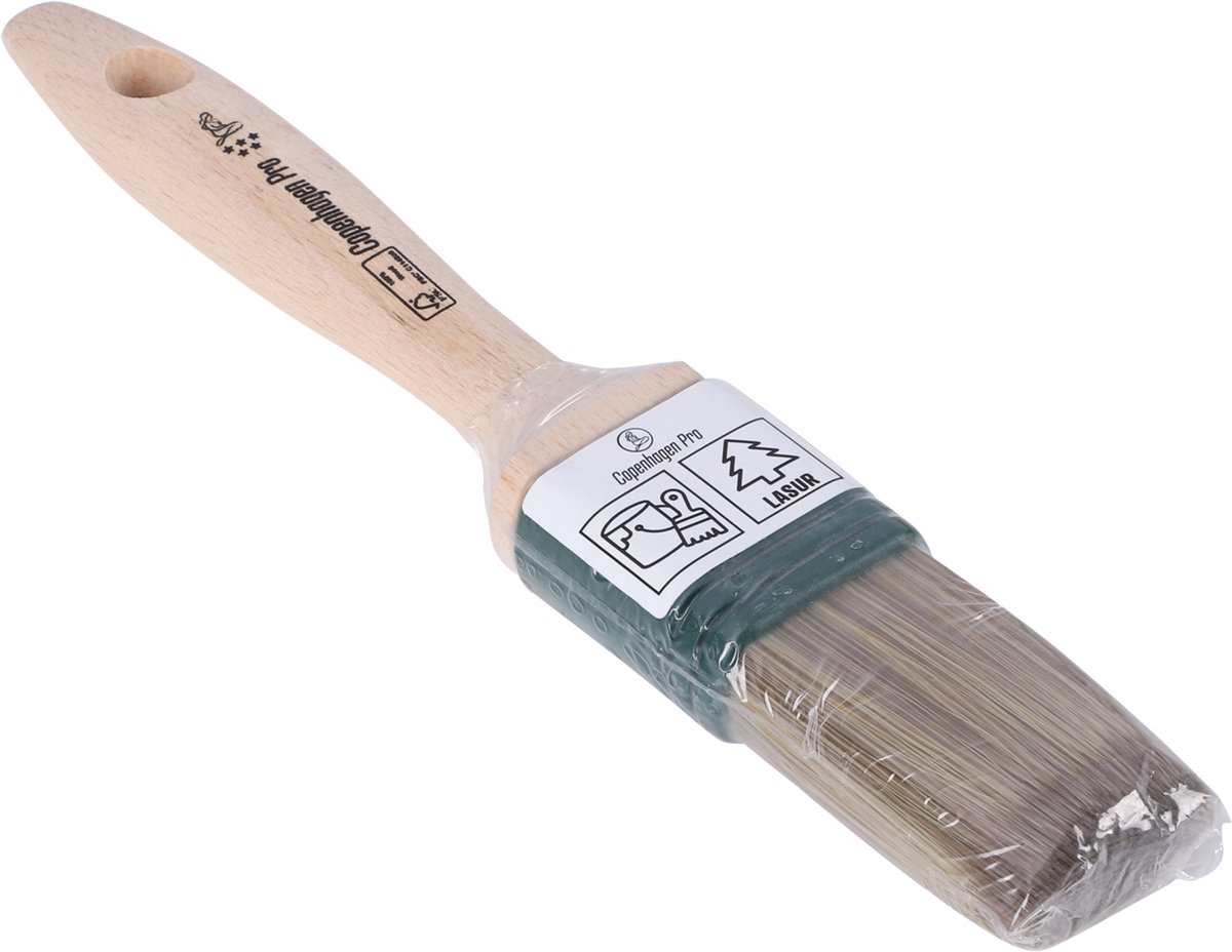 Copenhagen Pro Special Platte Kwast - Maat 2 - Synthetisch Haar - FSC® Houten Steel - Geschikt voor Beits, Acryl en Muurverf - Voor Watergedragen Verven - 23,5 cm