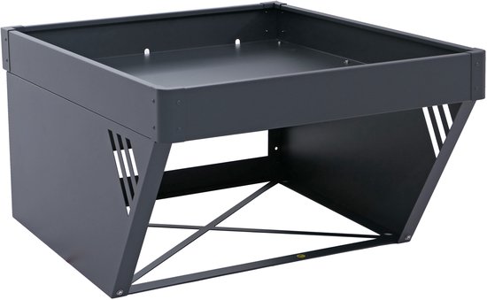 Robotmaaier garage met plantenbak, metalen overkapping 38x60x70 cm, weerbestendig, antraciet, stevig, onderhoudsvriendelijk