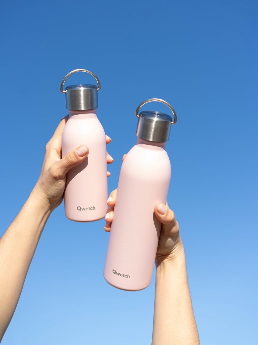 Qwetch - Isothermische fles - Active Pastel Roze- 350ml