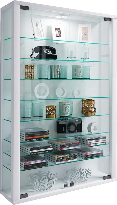 Vitrine suspendue - Vitrine murale - Vitrine en Verres - 18 x 59 x 90