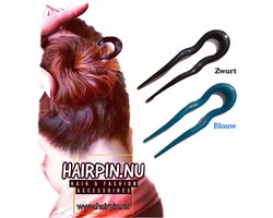 Hairpin-Haarstick-Haarspeld-Haaraccessoire-Haarmode-2stuks-blauw-zwart