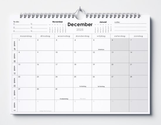 Huurdies® - 22 maanden kalender - 2025/2026/2027 - A4+ - Basic