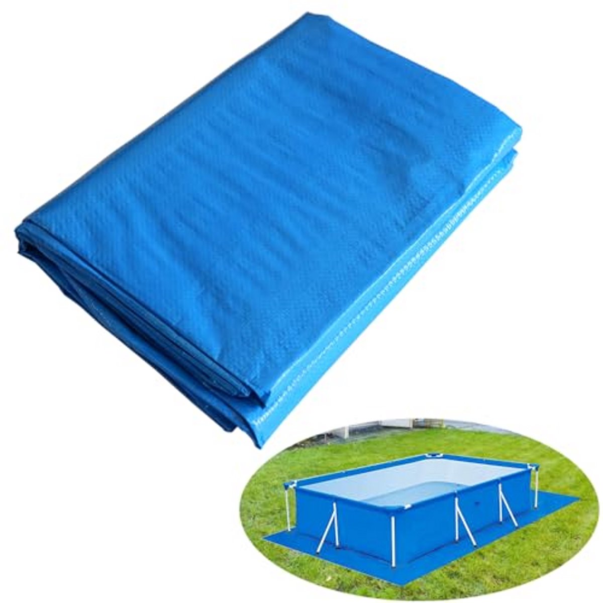Rechthoekige zwembadonderlegger - waterdicht zwembadgrondzeil voor optimale bescherming 445 x 254 cm