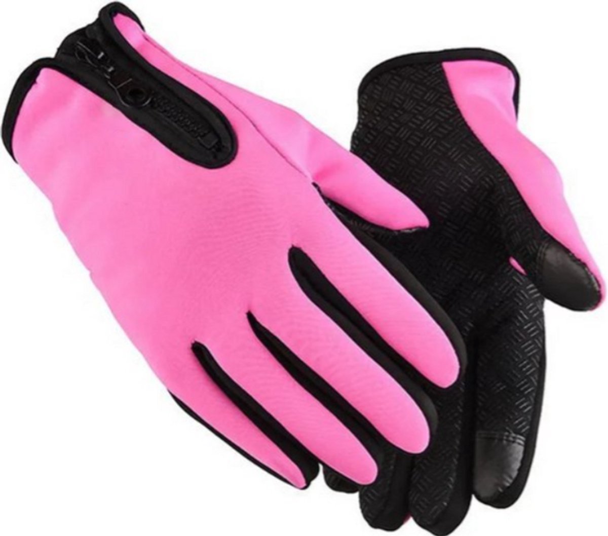 Winterhandschoenen voor Heren en Dames Warm en Winddicht met Touchscreen voor Fietsen en Motorrijden Waterdichte Antisliphandschoenen – Winteraccessoires Handschoenen Roze