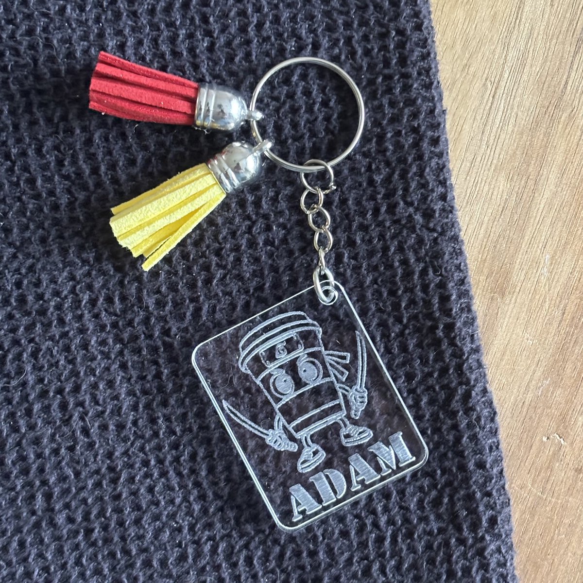 Brainrot sleutelhanger Cappuccino Assassino met naam - sleutelhanger - cadeau - verjaardag - gepersonaliseerd