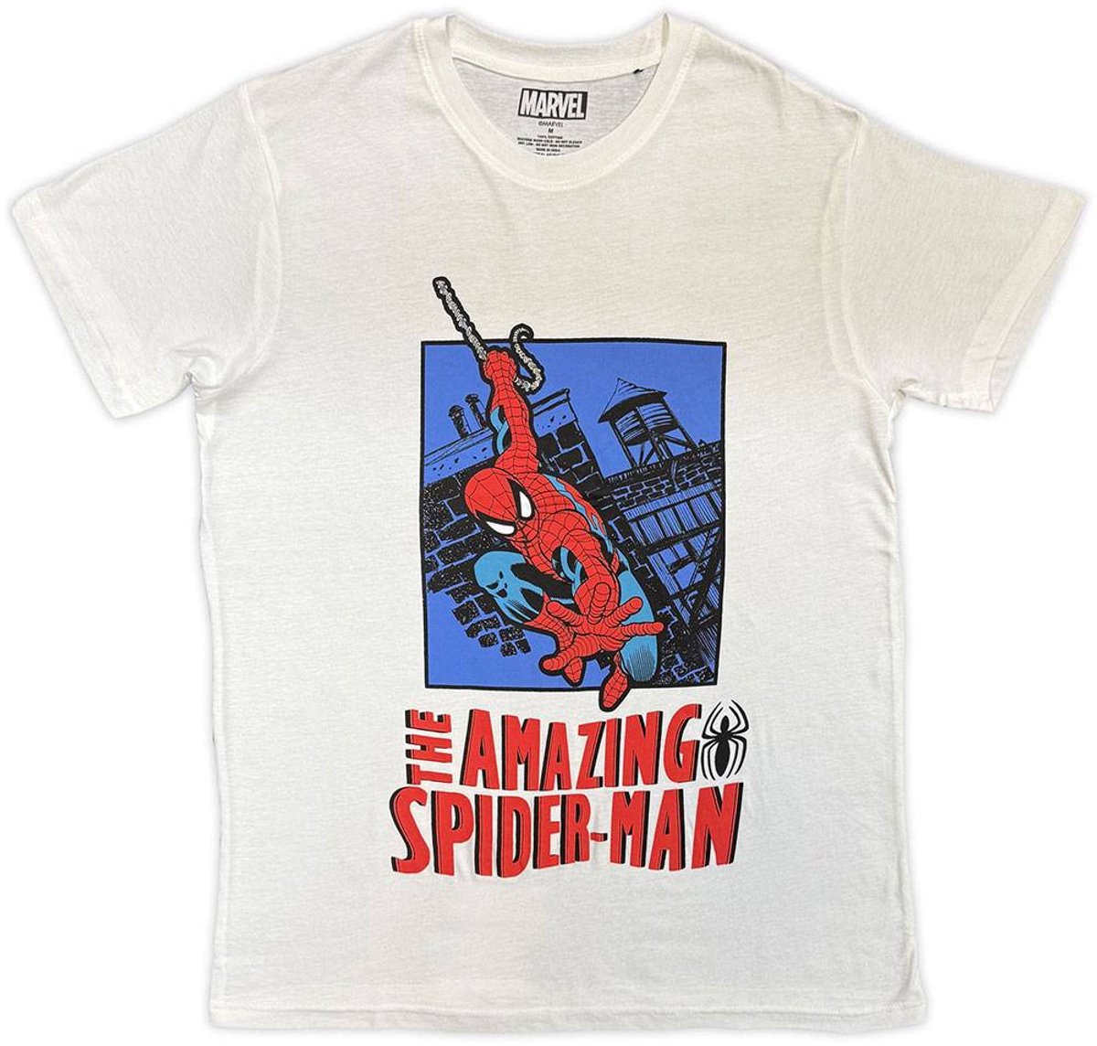 Marvel SpiderMan - Lunge Heren Tshirt - L - Wit