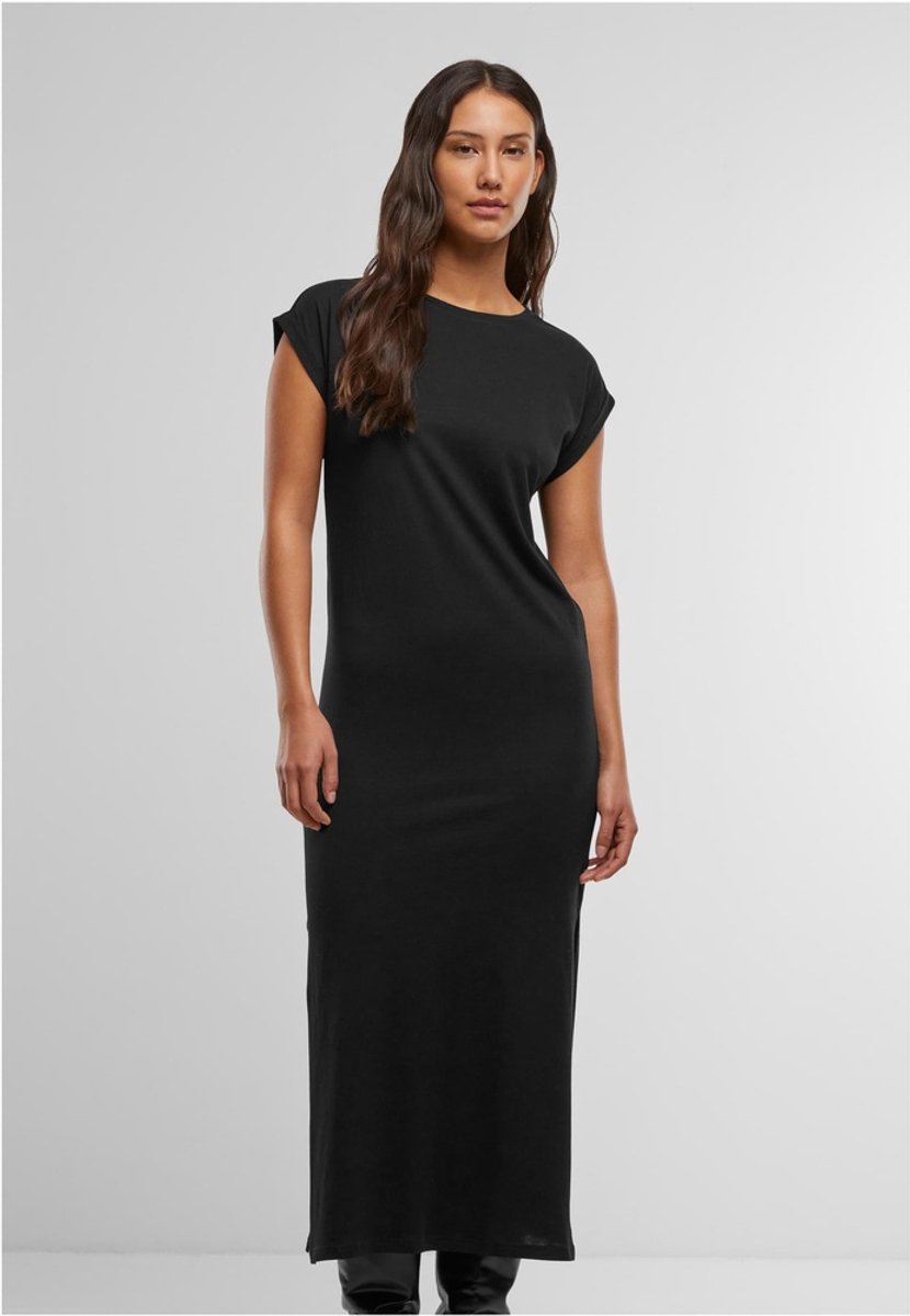 Urban Classics Viscose Extended Shoulder Lange jurk S Zwart