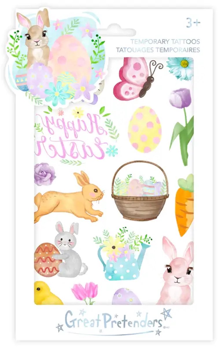 Great Pretenders - Tijdelijke tattoos - Plaktattoos - Kindertattoos - Pasen - Lente