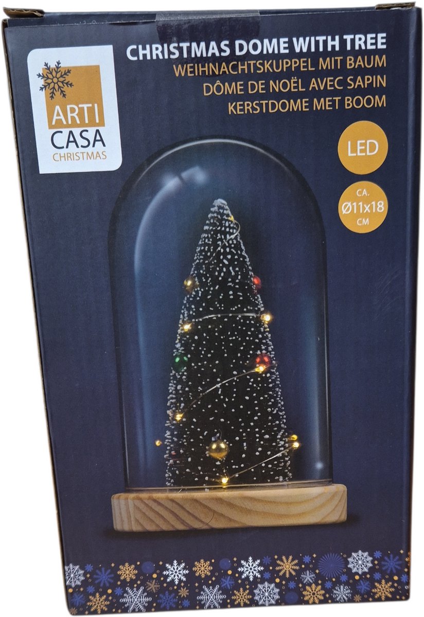 Arti Casa Kerstdome met boom en led