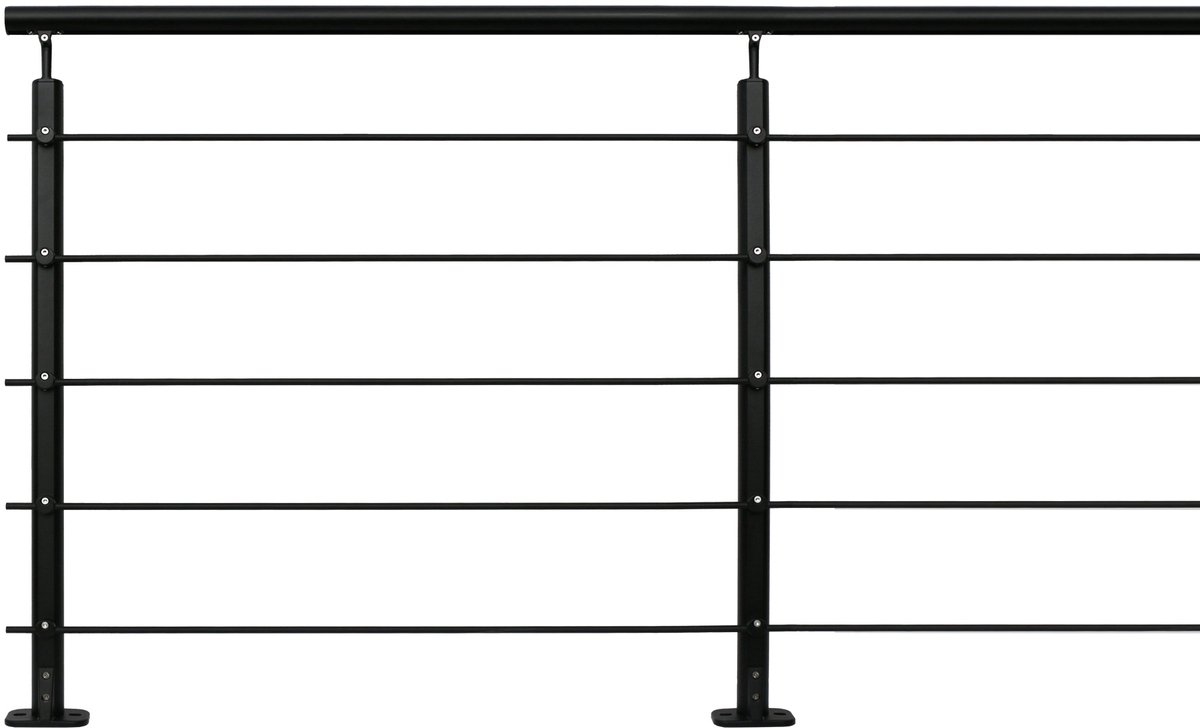 Kordo - Balustrade voor vlakke montage - OPALU - Diepzwart RAL9005 - 2 m