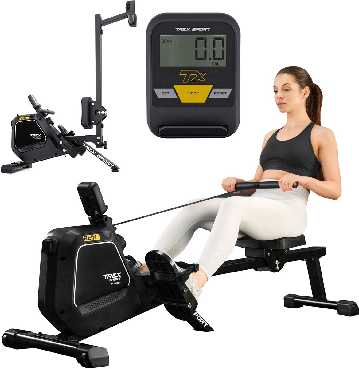 Trex Sport TX-580RM Rein - Roeitrainer - Magnetisch - Voor thuis - Tot 130 kg - Trex - €269,99