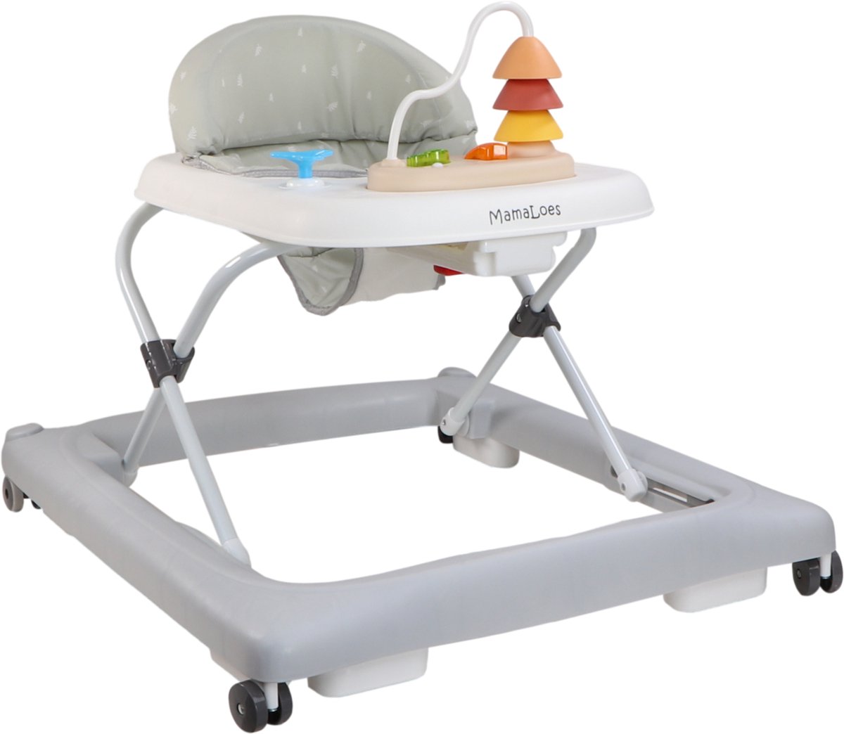 MamaLoes Loopstoel met Speelbord - Loopwagen - Baby Walker - Baby Jumper Speelgoed - Looptrainer - Mikko Grijs