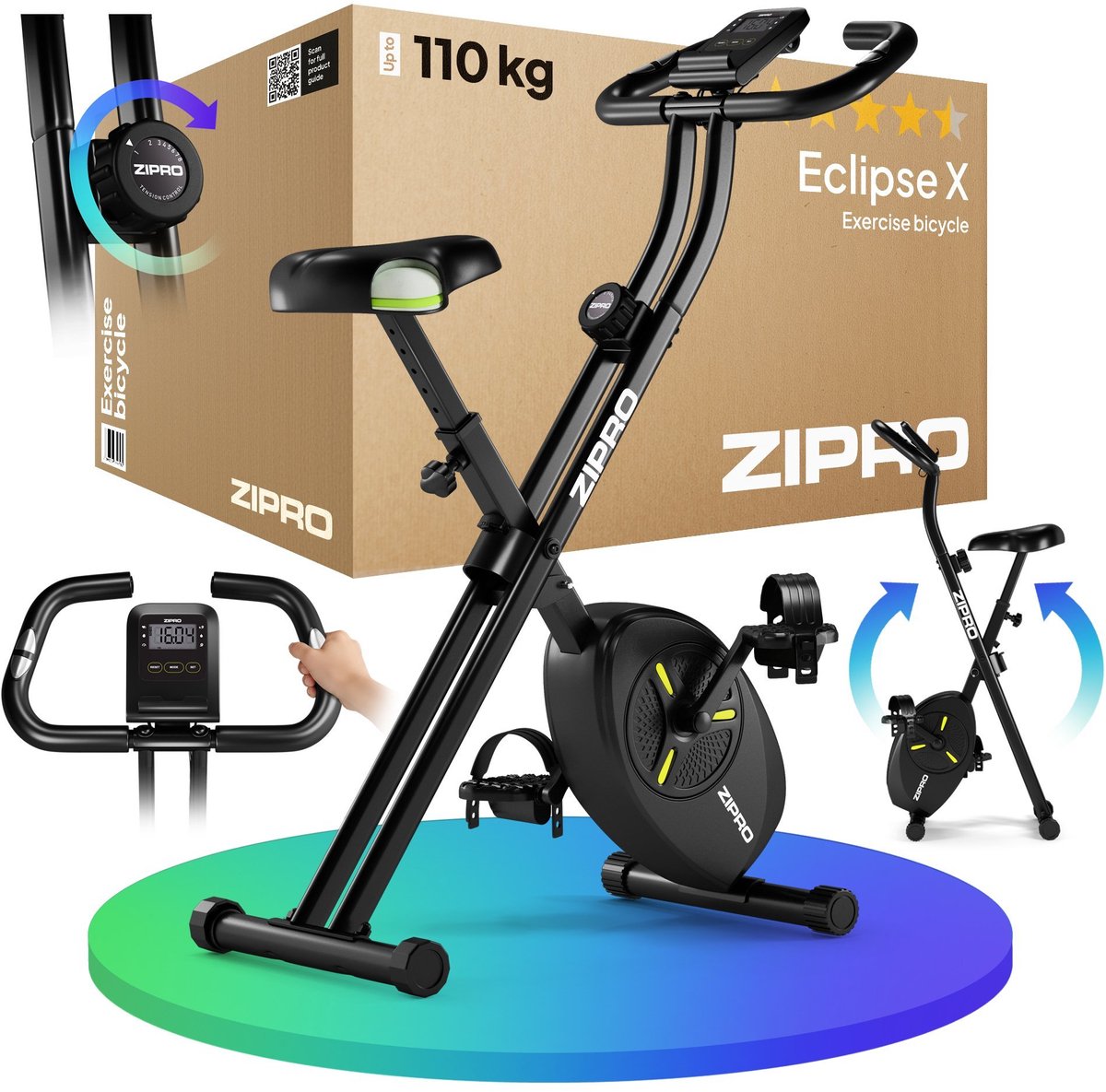 ZIPRO Eclipse X Hometrainer met Antislippedalen - afbeelding 2