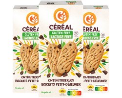 Céréal Ontbijtkoekjes Glutenvrij en Lactosevrij - 3 x 200 gr - Voordeelverpakking