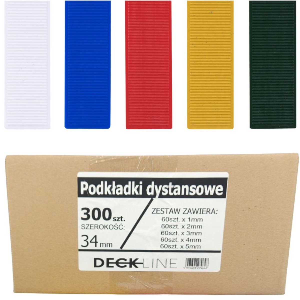 DECKLINE M34300 - Montage Wiggen Set - Mix 1-5 mm - 34x100 mm - 300 Stuks - Duurzaam