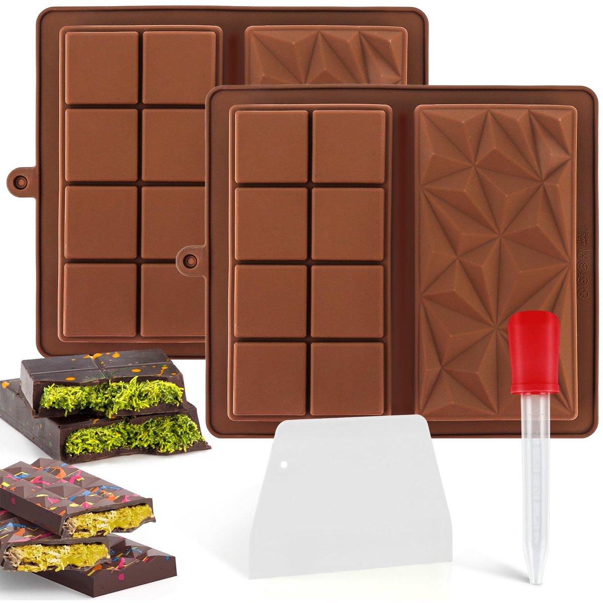 Unyqoos® Herbruikbare siliconen chocolademal set voor creatieve chocoladecreaties