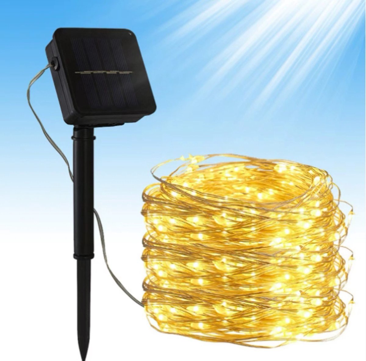 Webzon Solar Kerstboom Verlichting – 20m Solar LED String Lights met 200 Lampjes – Zonne-energie Tuinverlichting voor Buiten – Waterdicht IP65 – Boomdecoratie voor Kerst, Feestdagen, Tuin & Terras – Duurzame Energiezuinige Warm Witte LED Verlichting
