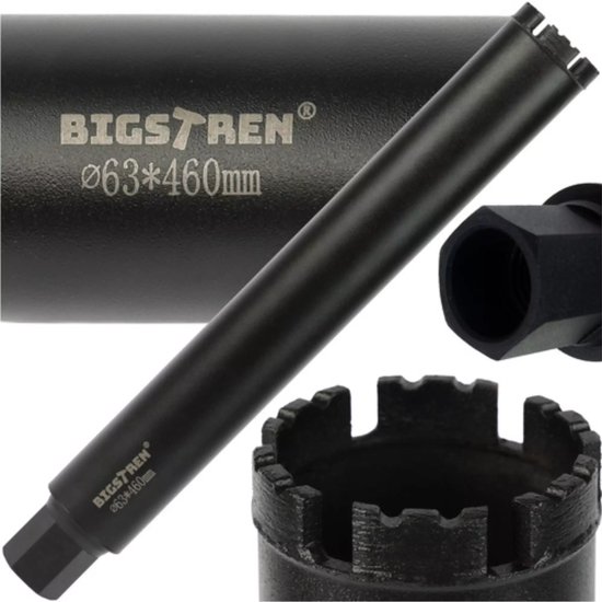 Foto: Bigstren diamantkernboor 63 x 450 mm met 6 segmenten voor hard materiaal