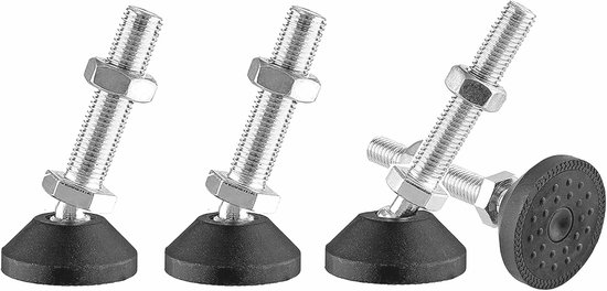 DSLSQD 12 stuks verstelbare meubelpoten stelvoeten nivelleerpoot schroefpoten stelvoeten M8x20mm verstelbare poten tafelschuiver tafelpoot kastbenenverlenging verstelschroef, voor meubels stoel tafel