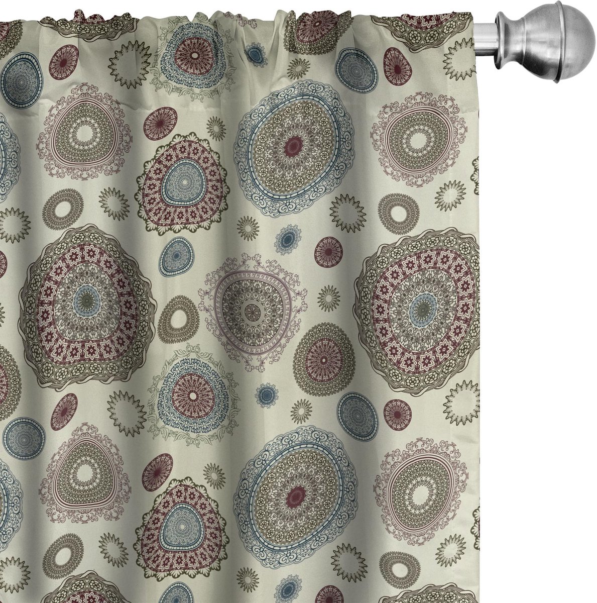 ABAKUHAUS Gordijnen 2x75x225 cm – Microfaser – Halfschaduw – Digitaal bedrukt – Meerkleurig – 6,5 cm roedeopening Mehrfarbig