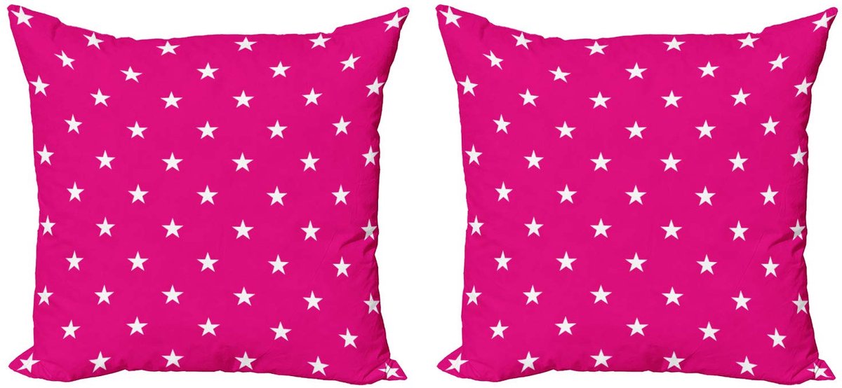 ABAKUHAUS Felroze Kussenhoes Set – 2x 40x40 cm – Dubbelzijdig