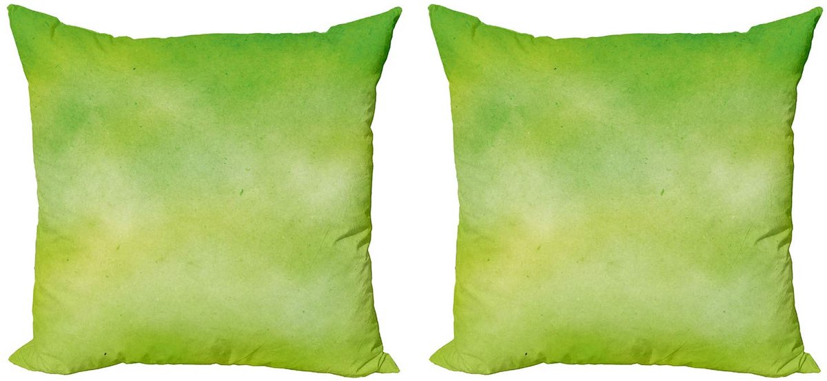 ABAKUHAUS Limegroen Kussenhoezen – 2x60x60 cm – Dubbelzijdig bedrukt – Rits Apfelgrün