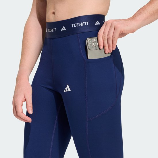 Adidas Performance Techfit Stash Pocket Full-Length Legging - Dames - Blauw van Merkloos — afbeelding 5