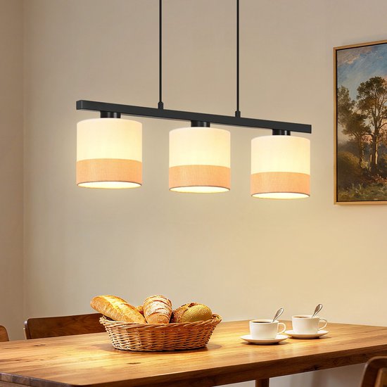 3-lichts Boho hanglamp Canico met touw