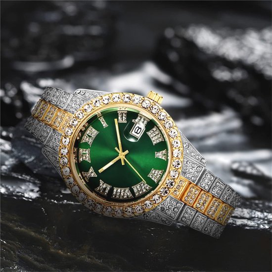 Montre Homme - diamants véritables -iced out, massif Hip Hop Bling