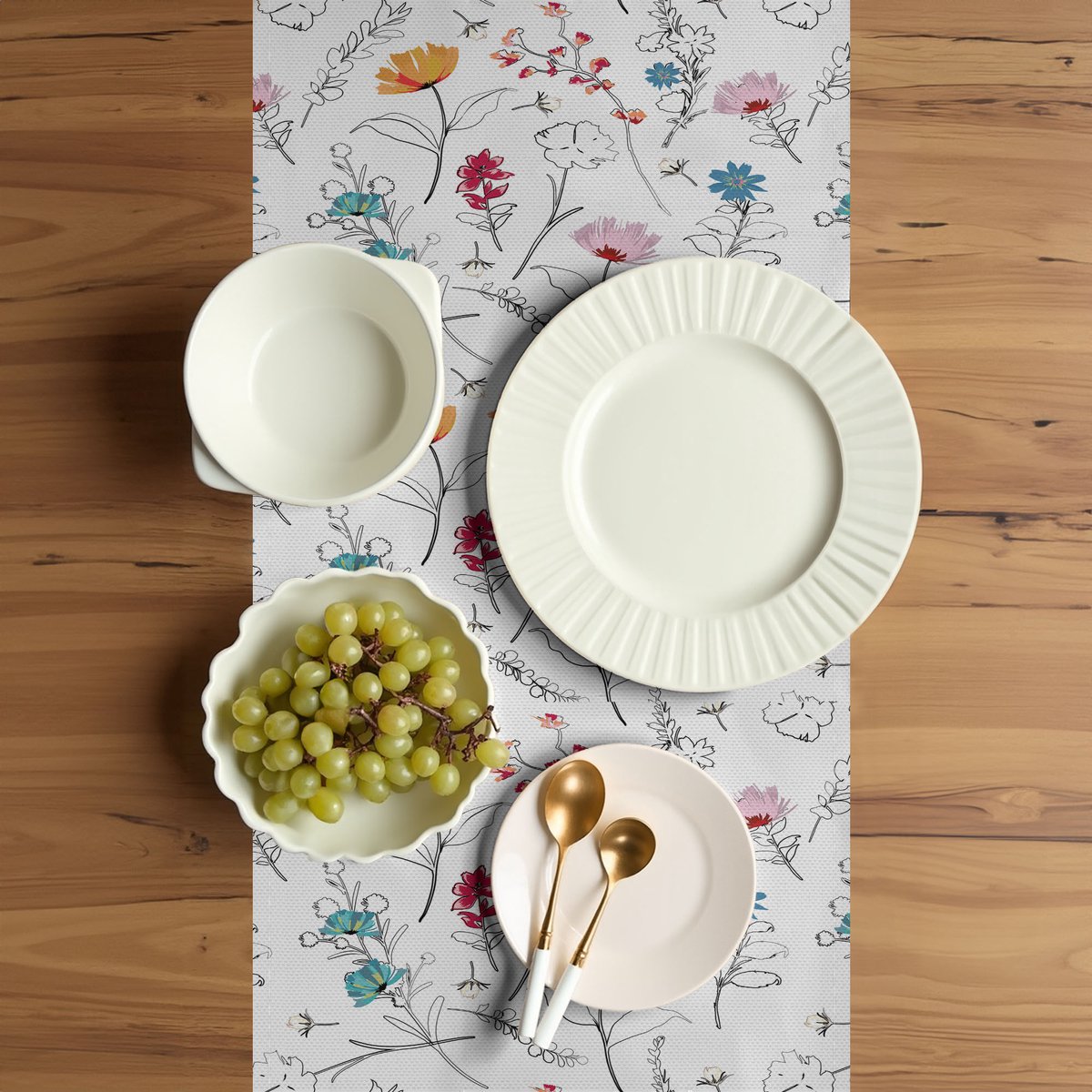 ABAKUHAUS Botanisch Tafelloper – Meerkleurig – 40×225 cm