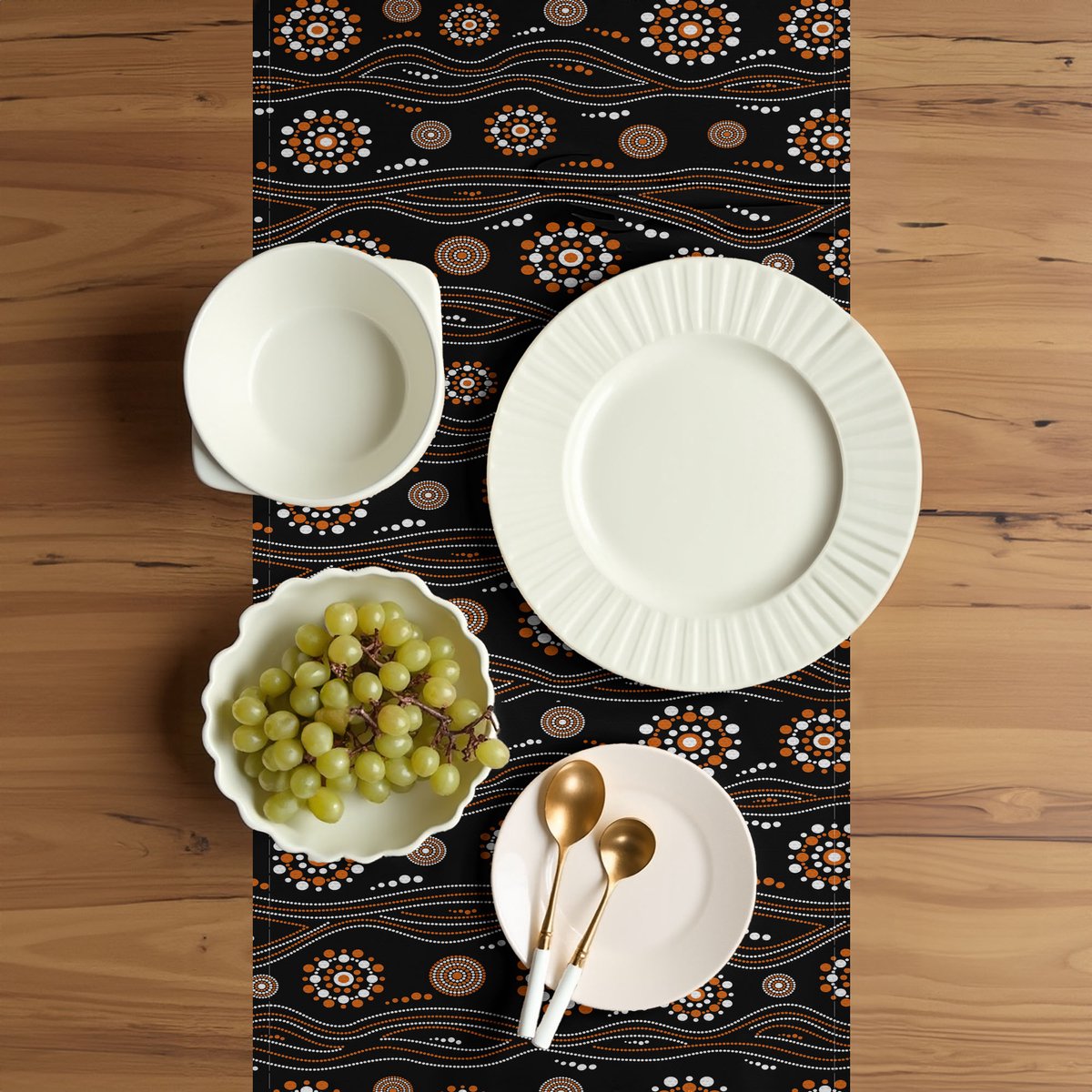 ABAKUHAUS Tafelloper – Aboriginal Punt-Golven, 40x300 cm