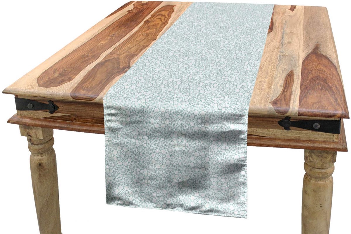 ABAKUHAUS Tafelrunner – Marokkaanse stijl – 40x180 cm – Seafoam-wit