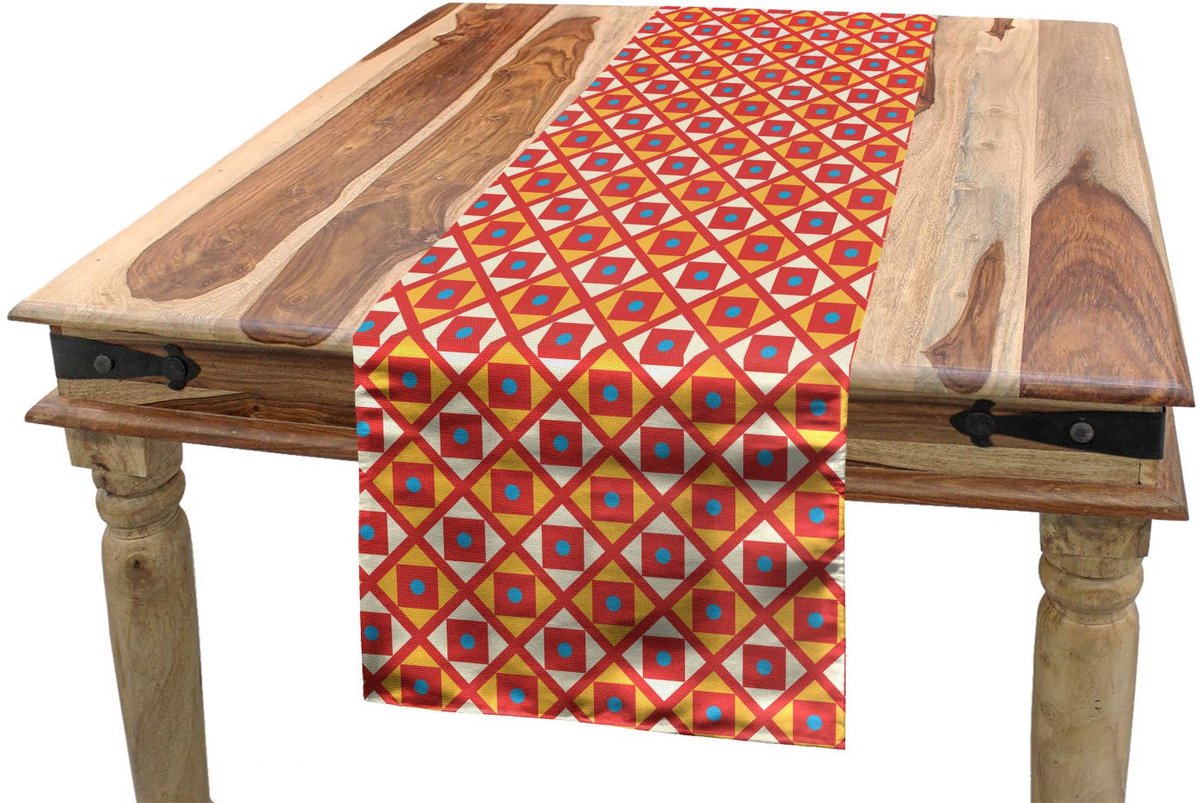 ABAKUHAUS Geometrische Tafelrunner – 40×180 cm – hemelsblauw