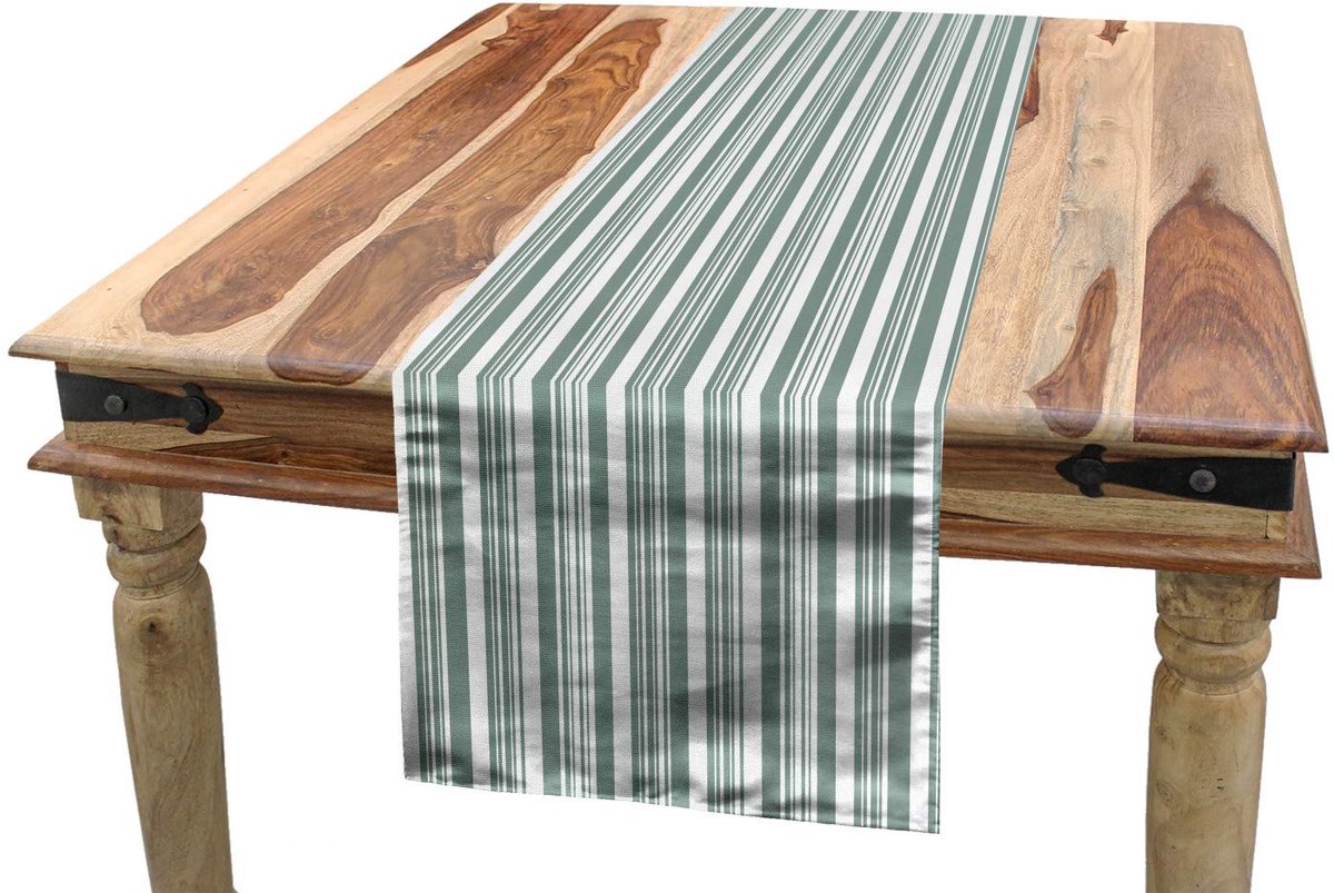 ABAKUHAUS Moderne tafelloper – retrolook – 40x225 cm – saliegroen