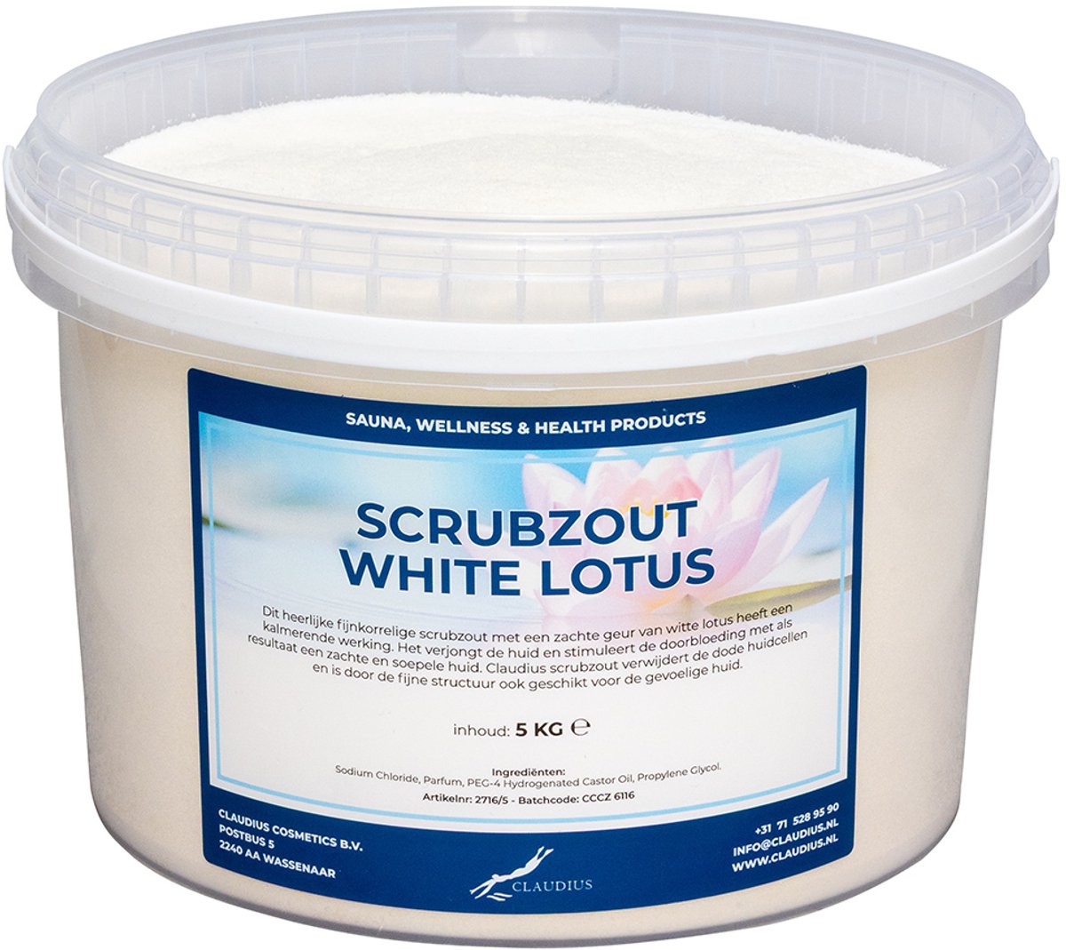 Scrubzout White Lotus 5 KG - Hydraterende Lichaamsscrub