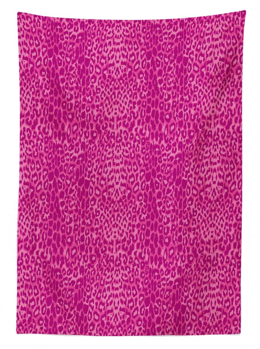 ABAKUHAUS Roze Tafelkleed – Luipaardmotief – 140x170 cm – Wasbaar