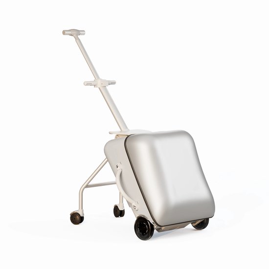Trendique - Handbagage koffer - Kinderkoffer - Meerdere compartimenten - Met zitje - 22 liter inhoud - 360° wielen - 25x35x58cm