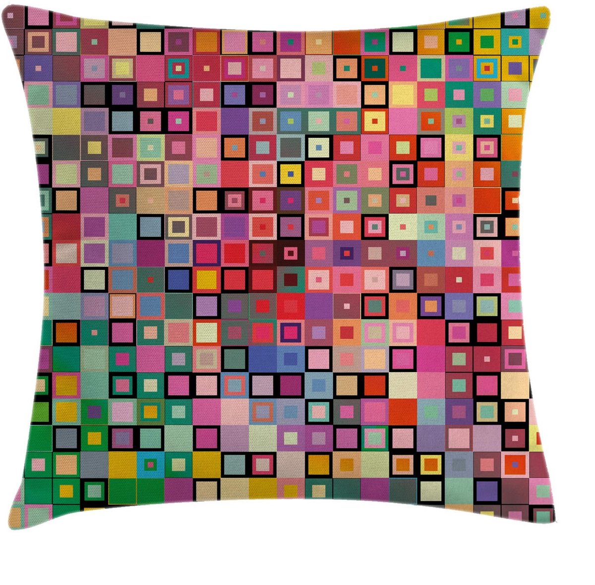 ABAKUHAUS Geometrische Kussenhoes – 50x50 cm – bedrukt aan beide zijden – multicolor Rosa
