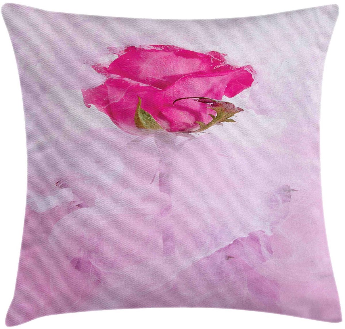 ABAKUHAUS Kussenhoes – Bloemenkunst 45x45 cm – Dubbelzijdig bedrukt, rits, Polyester Pale Mauve Magenta Fawn
