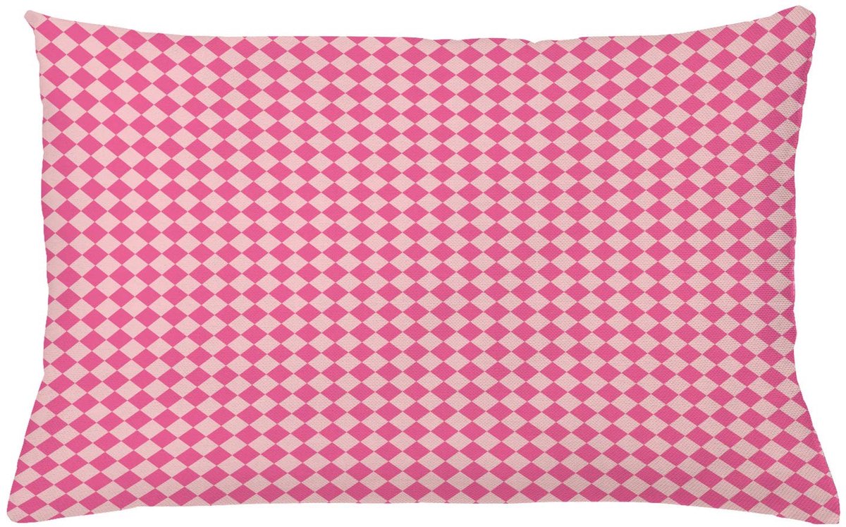 ABAKUHAUS Kussenhoes – Geometrisch Rhombus-Argyle – 65x40 cm – Roze/Blush