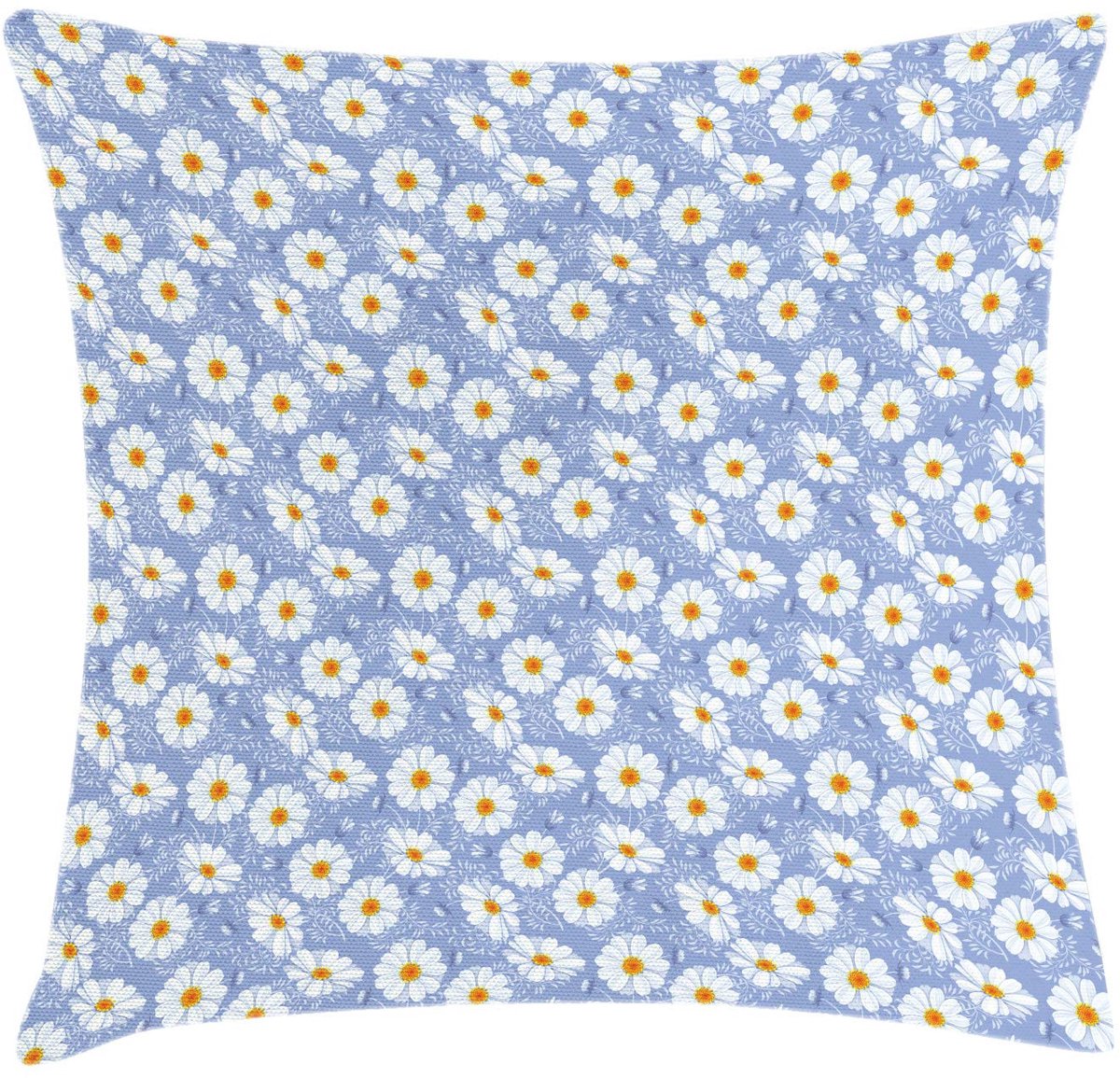 ABAKUHAUS Madeliefjes-kussenhoes – 45×45 cm – veelkleurig, wasbaar Hemelsblauw